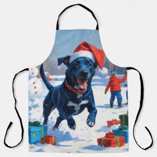 Blaue Heeler Weihnachtsfestliche Schneeszene Schürze