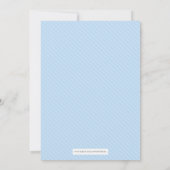 Blaue Heißluft-Ballon-Babyparty-Einladung Einladung (Rückseite)