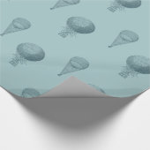 Blaue Heißluftballons Geschenkpapier (Ecke)