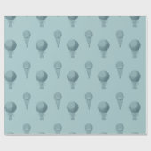 Blaue Heißluftballons Geschenkpapier (Flach)