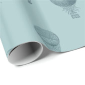 Blaue Heißluftballons Geschenkpapier (Rolleneckpunkt)