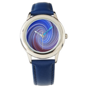 Blaue helle Farbe Swirt-Uhr Armbanduhr