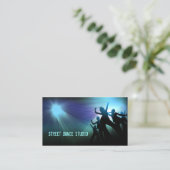 Blaue helle Straßen-Tanz-Studio-Visitenkarte Visitenkarte (Stehend Vorderseite)