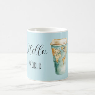 Blaue Hello World Kaffeetasse