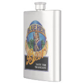 Blaue Henne-Bier-Edelstahl-Flasche Flachmann (Links)