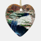 Blaue Henne fällt Cuyahoga Nationalpark Ohio Keramikornament (Rechts)