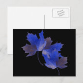 Blaue Herbstblätter Postkarte (Vorne/Hinten)
