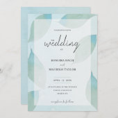 Blaue Herbstfarbe Kunst Einladung (Vorne/Hinten)