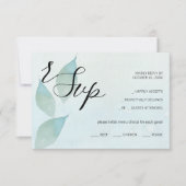 Blaue Herbstfarbe Kunst RSVP Karte (Vorderseite)