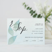 Blaue Herbstfarbe Kunst RSVP Karte (Stehend Vorderseite)