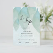 Blaue Herbstfarbe Kunst RSVP Karte (Stehend Vorderseite)