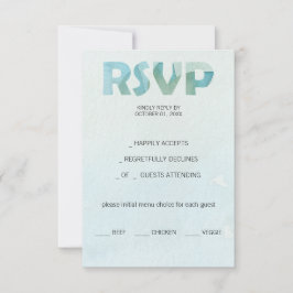 Blaue Herbstfarbe Kunst RSVP Karte