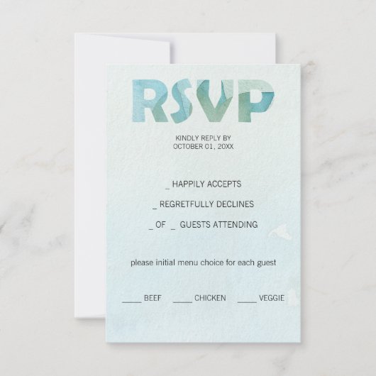 Blaue Herbstfarbe Kunst RSVP Karte (Vorderseite)