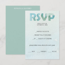 Blaue Herbstfarbe Kunst RSVP Karte