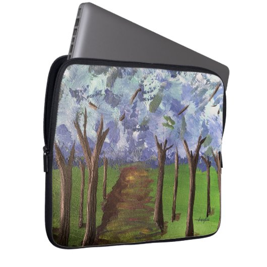 Blaue Herbstwälder Laptopschutzhülle (Vorne Rechts)