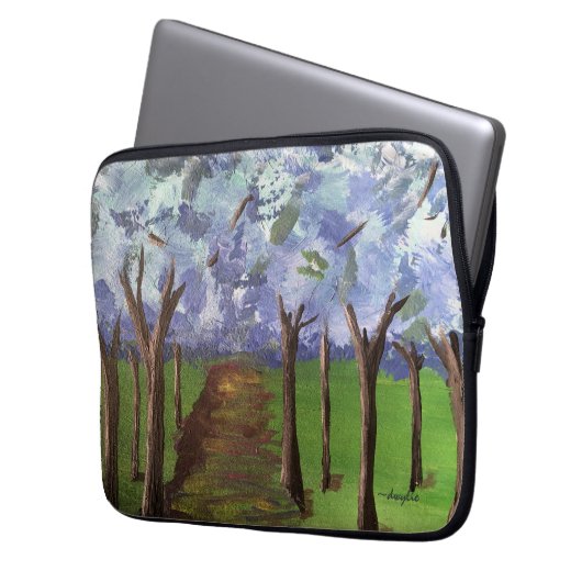 Blaue Herbstwälder Laptopschutzhülle (Vorderseite Links)