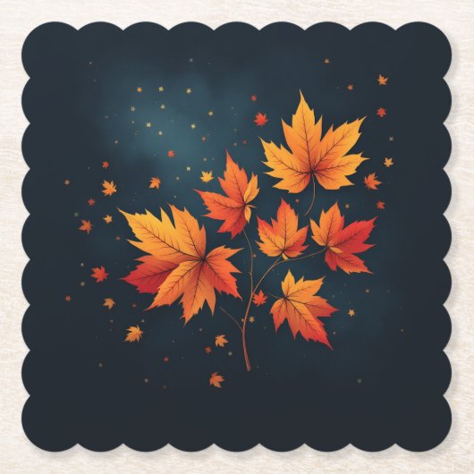 Blaue Herbstwoche - Blätter Untersetzer (Vorderseite)