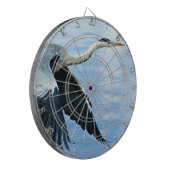 Blaue Herde im Flug über Wasser Dartscheibe (Vorderseite Links)