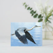 Blaue Herde im Flug über Wasser Postkarte (Stehend Vorderseite)