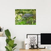 Blaue Herde im Teich Poster (Heimbüro)