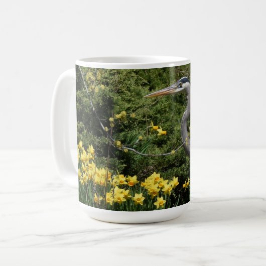 Blaue Herde mit Daffadoils Kaffeetasse (Vorderseite Links)