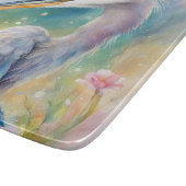 Blaue Herde von Rainbow Birds 2 Schneidebrett (Ecke)