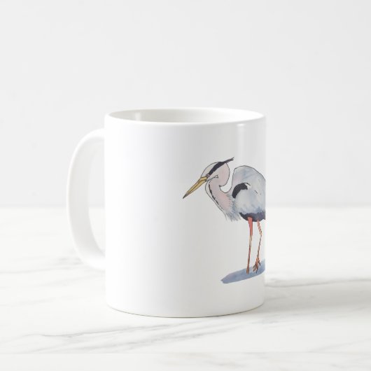 Blaue Hermeline Wasservogelart Kunst Kaffeetasse (Vorderseite Links)