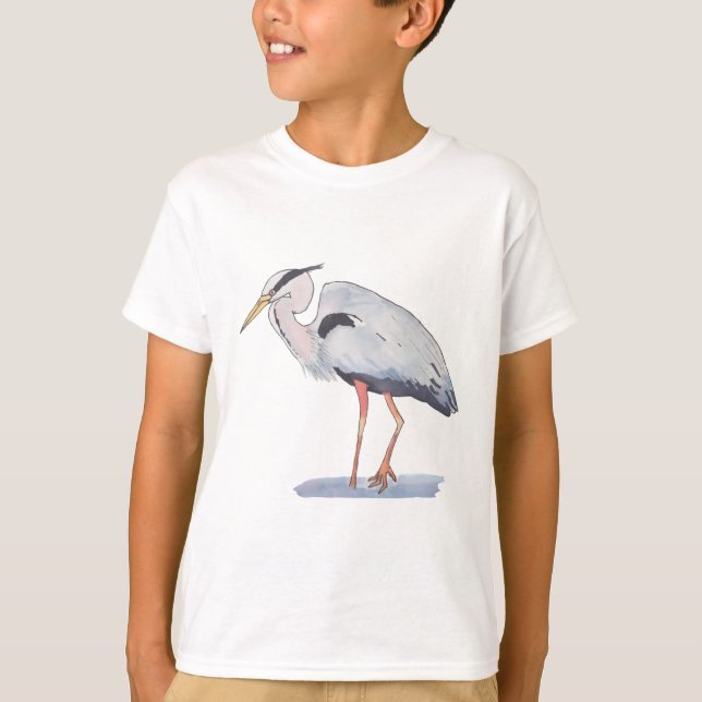 Blaue Hermeline Wasservogelart Kunst T-Shirt (Vorderseite)