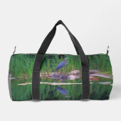 Blaue Heron-Naturmalerei Duffle Bag (Rückseite)