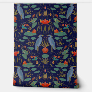 Blaue Heron-Teich-Wiederbelebung der Chic Marine Tapete