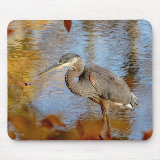 Blaue Herone gerahmt mit Laubblättern Mousepad (Vorne)