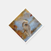 Blaue Herone gerahmt mit Laubblättern Serviette (Ecke)