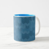 Blaue Herringbone-Muster Zweifarbige Tasse (VorderseiteRechts)