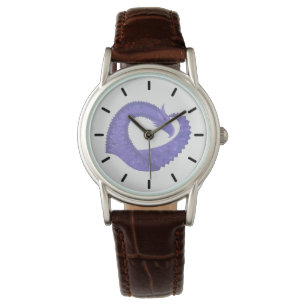 Blaue Herz-Drache auf Weiß Armbanduhr