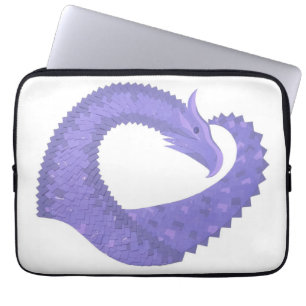 Blaue Herz-Drache auf Weiß Laptopschutzhülle