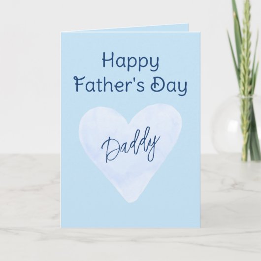 Blaue Herz Happy Vatertag Karte (Vorderseite)