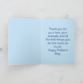 Blaue Herz Happy Vatertag Karte (Innenseite)