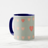 Blaue Herz Kaffeetasse (Vorderseite Links)