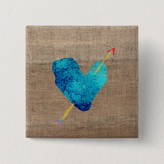 Blaue Herz mit Pfeil Kunst 2020 Button (Vorderseite)