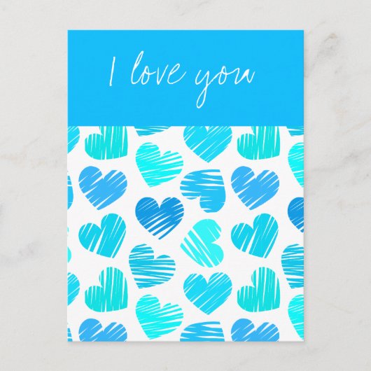 Blaue Herz Postkarte (Vorderseite)