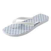 Blaue Herzen auf Weiß Badesandalen (Schrägansicht)