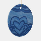 Blaue Herzen Keramikornament (Rechts)