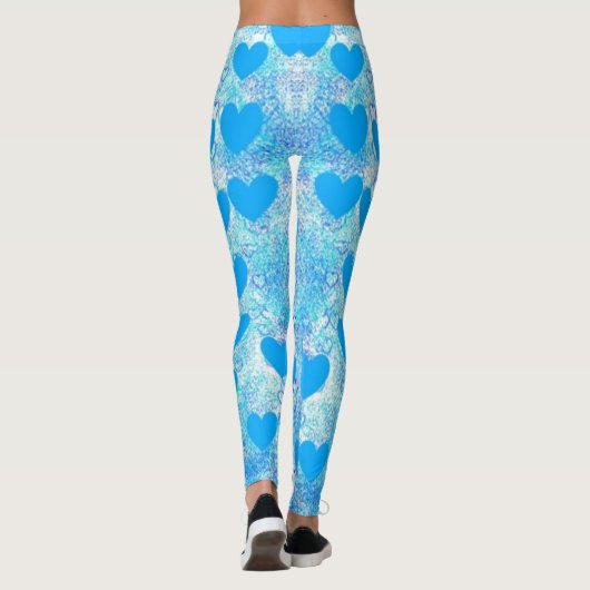 Blaue Herzen Leggings (Rückseite)