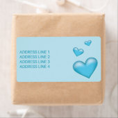 Blaue Herzen mit benutzerdefiniertem Text (Insitu)