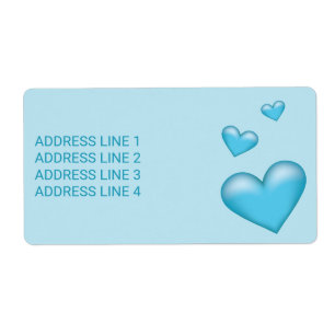 Blaue Herzen mit benutzerdefiniertem Text