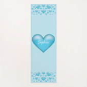 Blaue Herzen mit benutzerdefiniertem Text Yogamatte (Vorderseite)