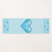 Blaue Herzen mit benutzerdefiniertem Text Yogamatte (Vorderseite (Horizontal))