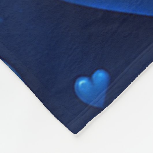 Blaue Herzen mit Sternen-Muster Fleecedecke (Ecke)