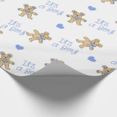 Blaue Herzen mit Teddy Bears Geschenkpapier (Ecke)