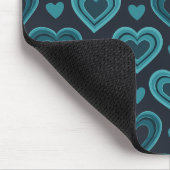 Blaue Herzen Mousepad (Ecke)